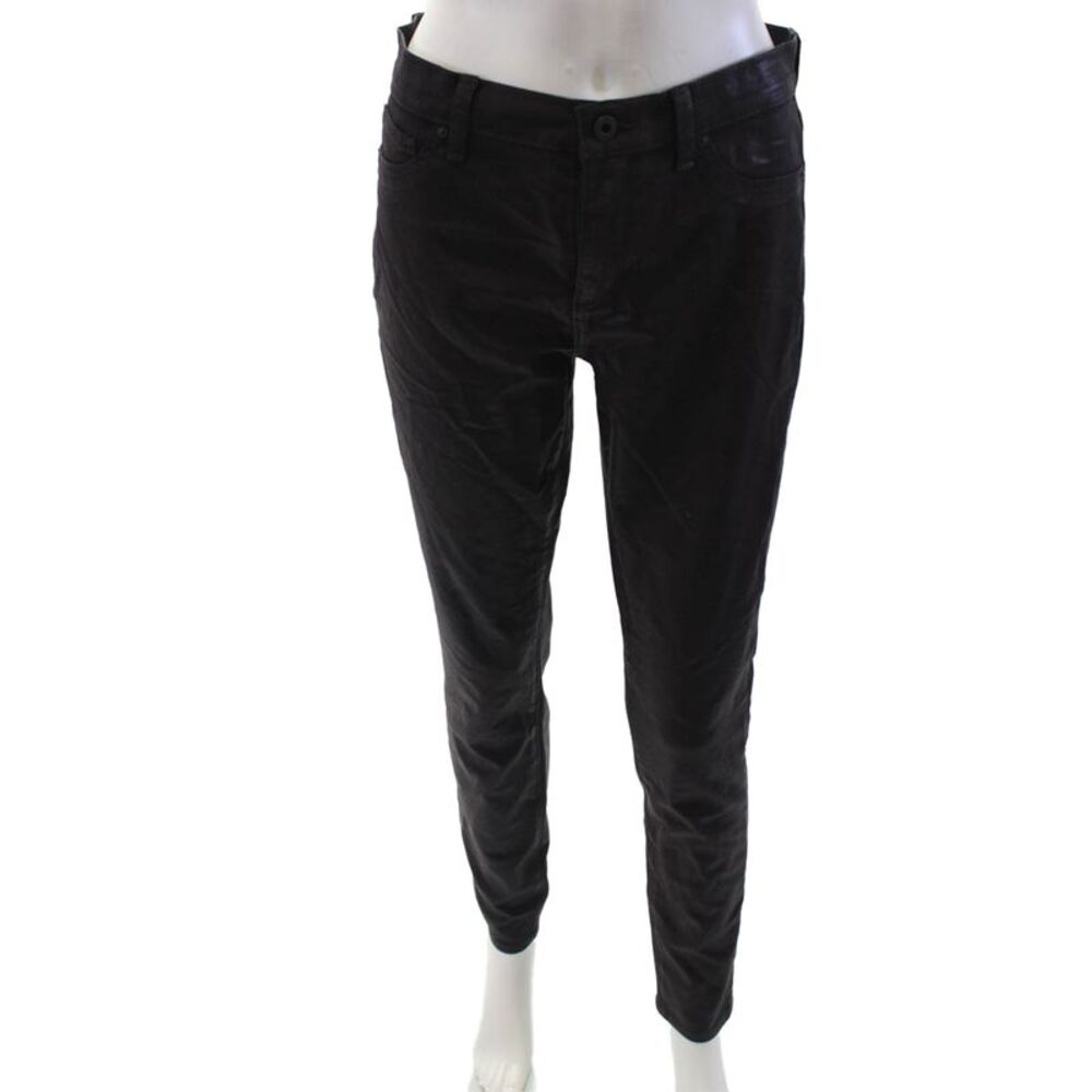DKNY Womens High Rise Zip Up Skinny Leg Jeans Eggplant Purple Cotton Size 27